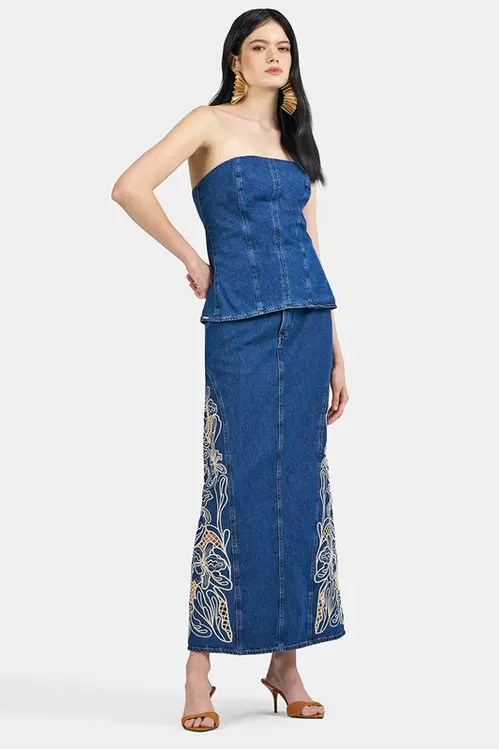 Saia Jeans Hiper Midi SJ5443