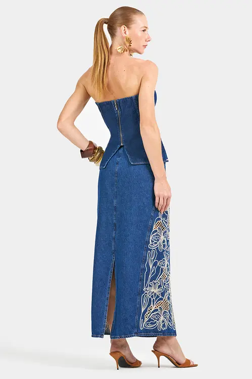 Saia Jeans Hiper Midi SJ5443