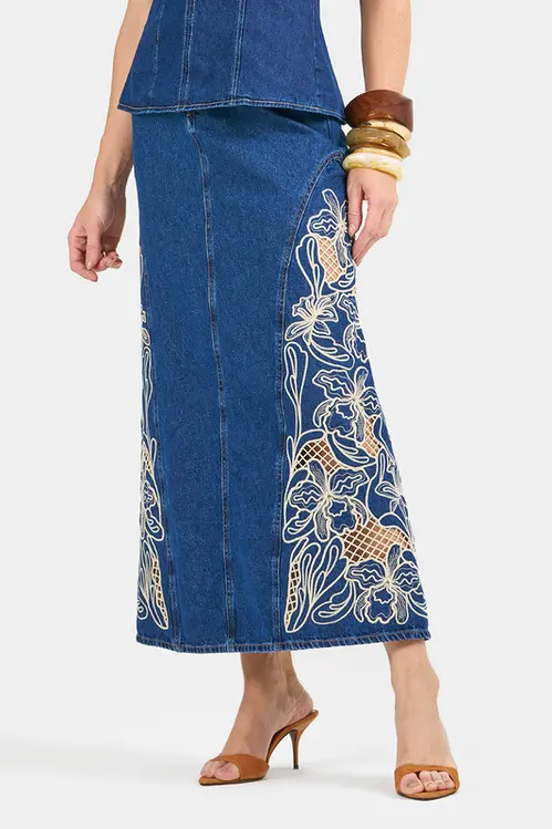 Saia Jeans Hiper Midi SJ5443