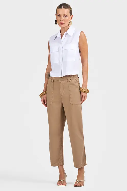 Camisa em Tricoline Cropped Feminina YP5657