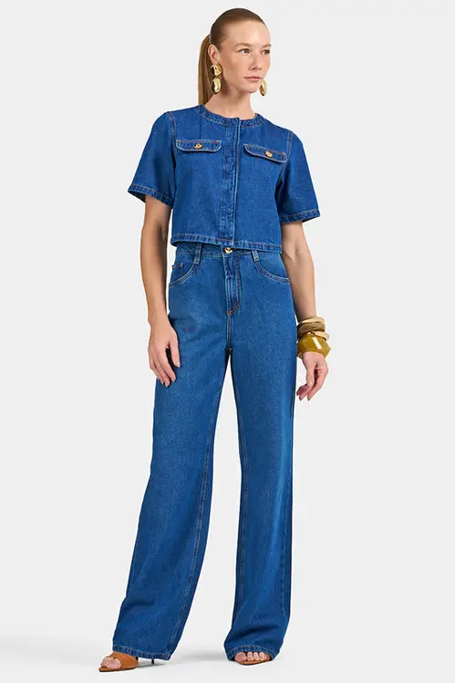 Calça Jeans Wide Leg Stella Feminina CJM5225