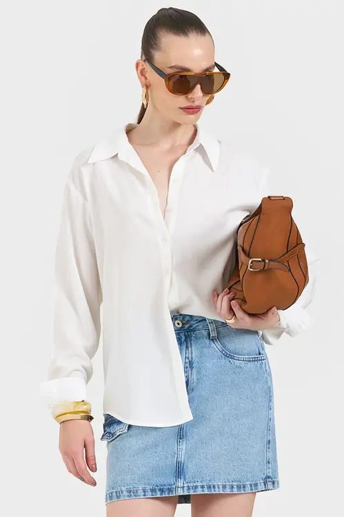 Camisa de Viscose YP5627 Off White