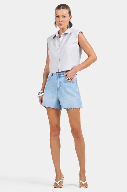 Camisa Regata de Linho com Elastano Feminina YP5421