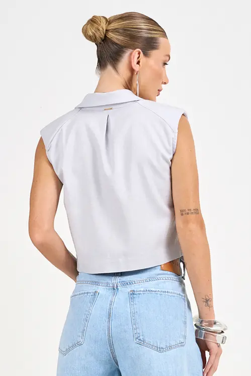 Camisa Regata de Linho com Elastano Feminina YP5421