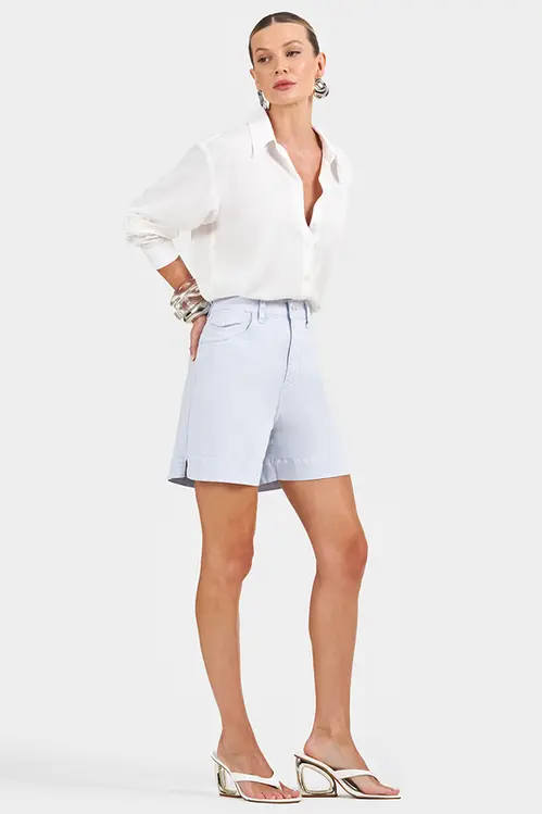 Bermuda Sarja Feminina BLM5701 Azul cristal