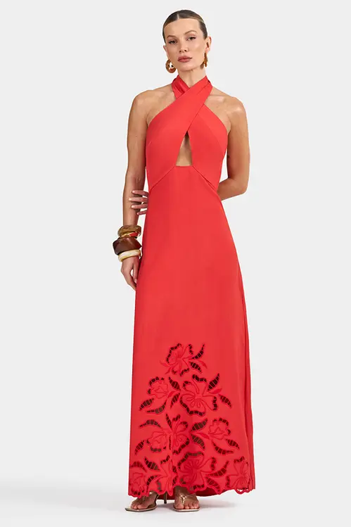 Vestido com Barra Bordada VP5703