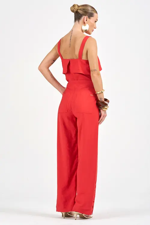 Calça Wide Leg com Bordados Feminina CPP5463