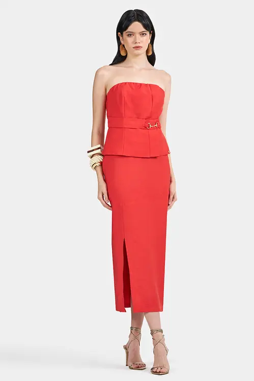 Saia Midi de Viscose Sarjada Feminina SP5401