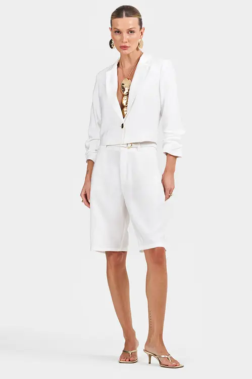 Blazer Curto de Viscose Sarjada Feminina ZP5577