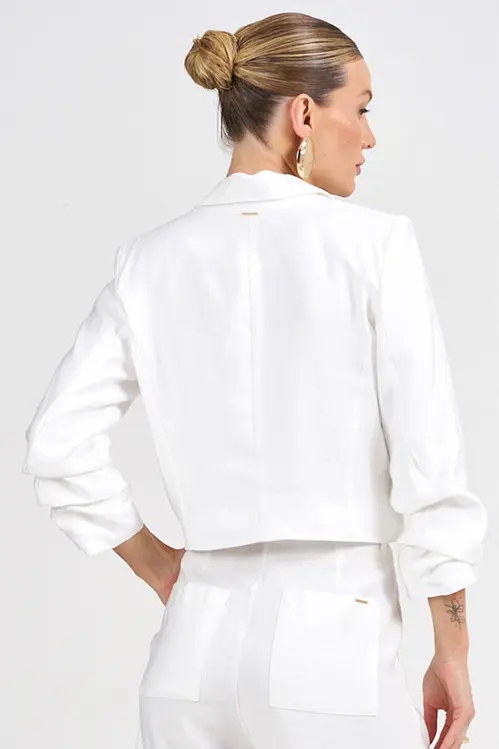 Blazer Curto de Viscose Sarjada Feminina ZP5577