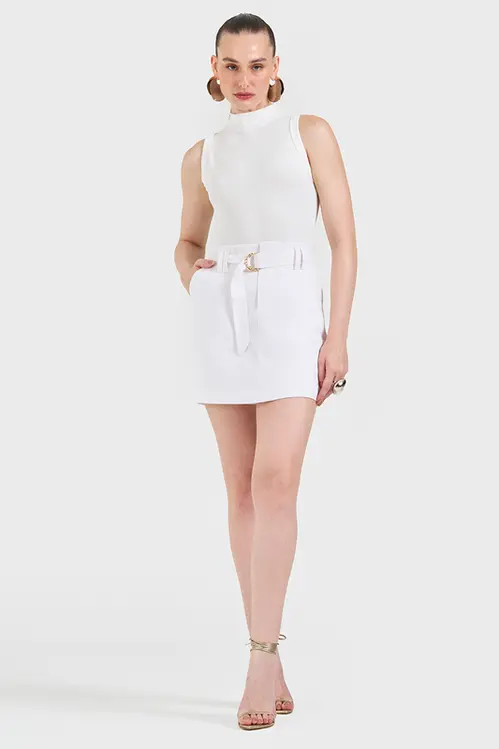 Shorts Saia em Linho HP5575 Ec white