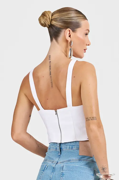 Top de Linho Bordado Feminino WP5461