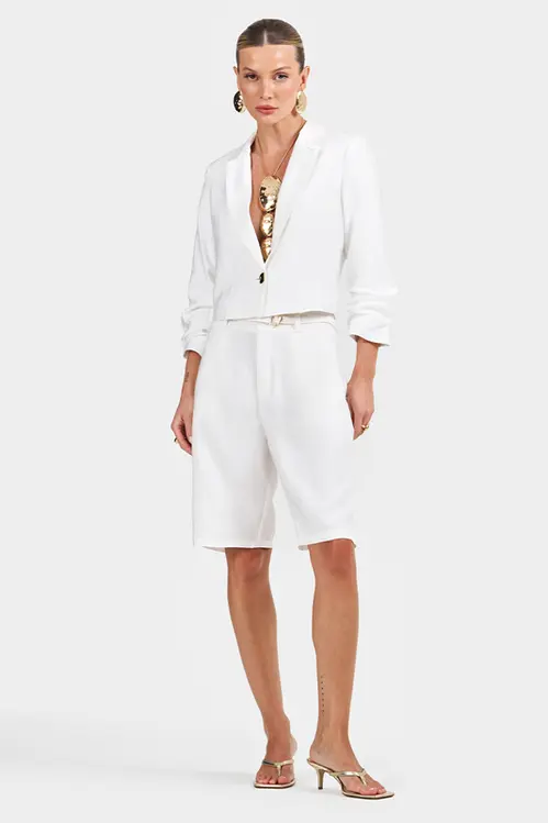 Jorts em Viscose Plano Feminino HP5369 Off White