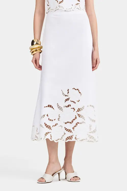 Saia de Linho com Bordado Feminino SP5459