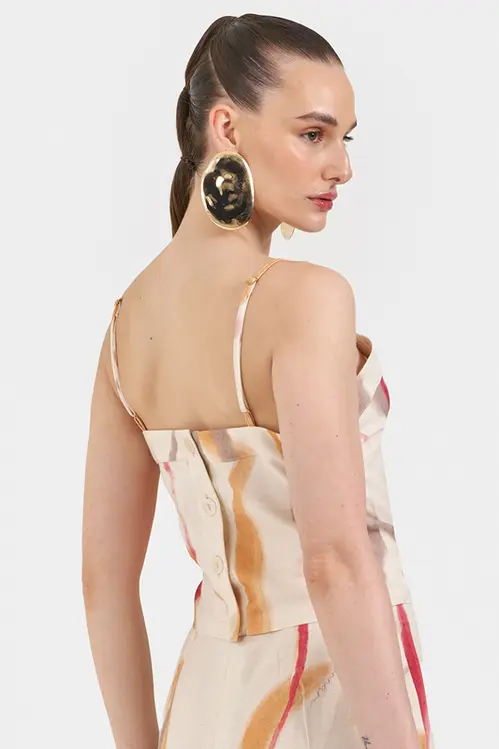 Regata Estampada em Linho Feminina RP5589