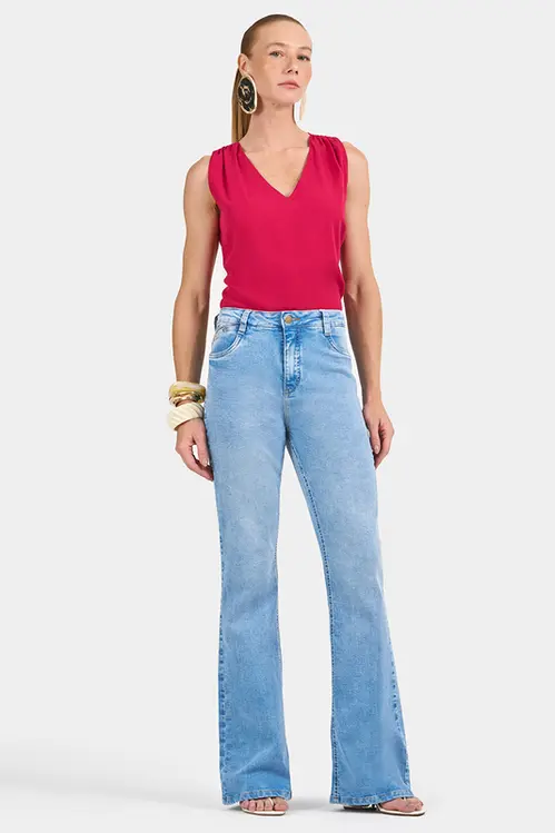 Calça Jeans Eleni Flare Curta CFE5711