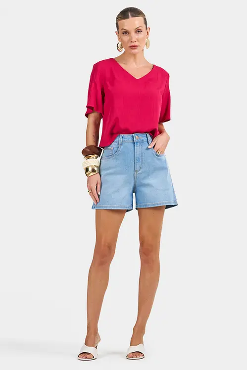 Blusa de Viscose Manga Godê Feminina BP5619