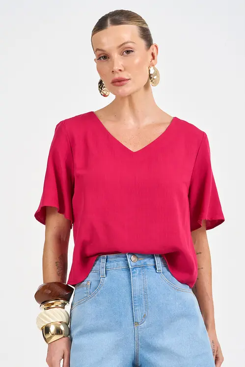 Blusa de Viscose Manga Godê Feminina BP5619