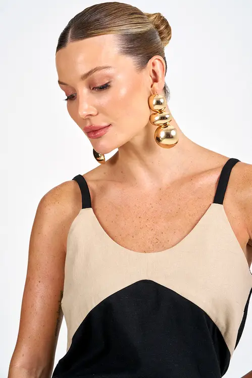 Regata de Linho Bicolor Femino RP5537