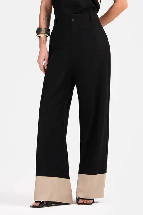 Calça Pantalona Wide de Linho CPP5543