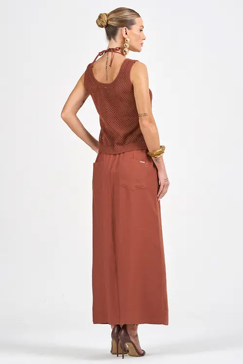 Saia Midi de Viscose Feminina SP5263