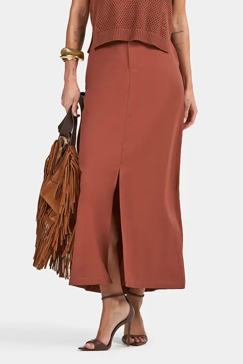 Saia Midi de Viscose Feminina SP5263