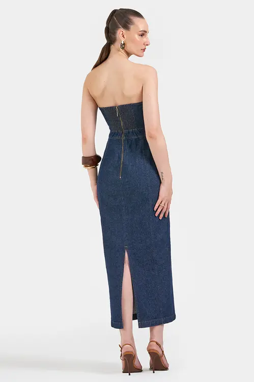 Vestido Jeans Hiper Midi VL5507