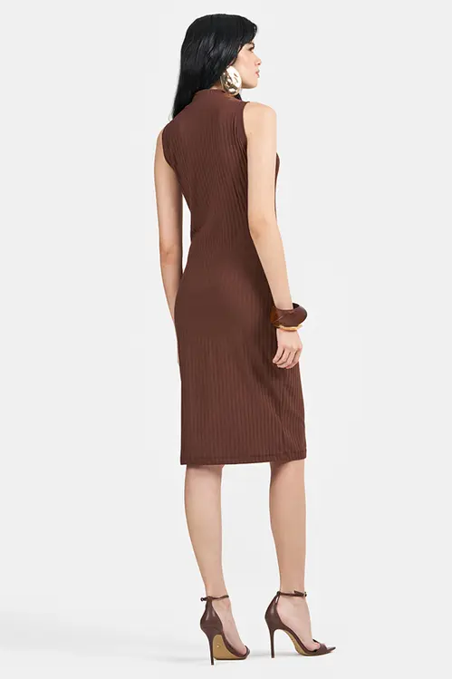 Vestido de Malha Canelado Liso Feminino VM5721