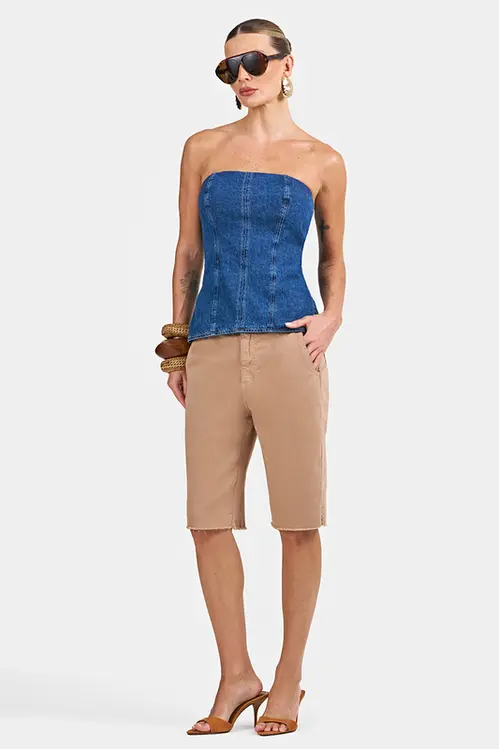 Bermudão Sarja Feminino BLM5433 Mocha mousse