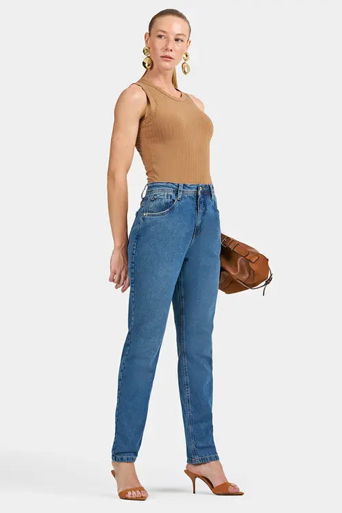 Calça Jeans Mom Feminina CLM5393