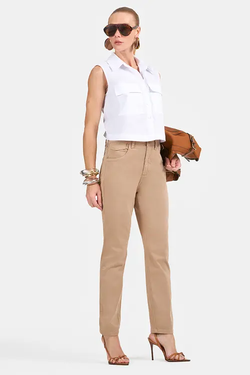 Calça Sarja Jogger CLM5671 Mocha mousse