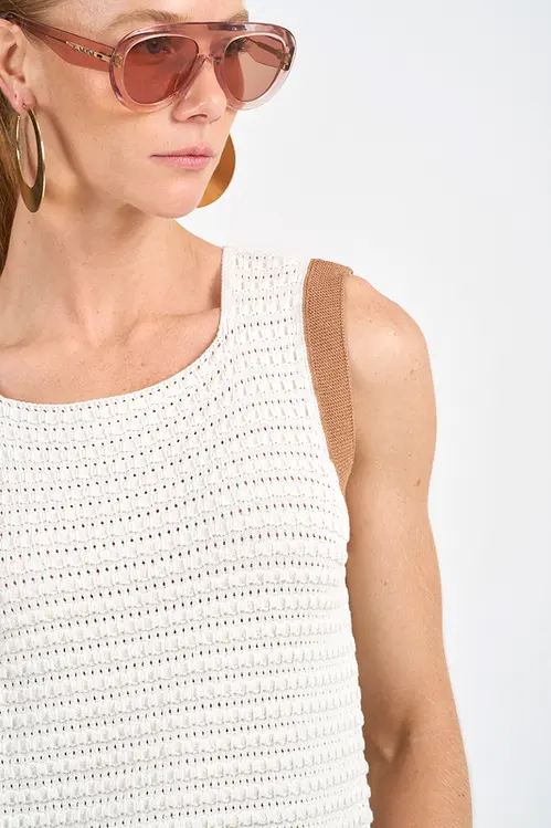 Regata de Tricot Bicolor Feminino RM5329