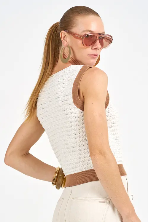 Regata de Tricot Bicolor Feminino RM5329