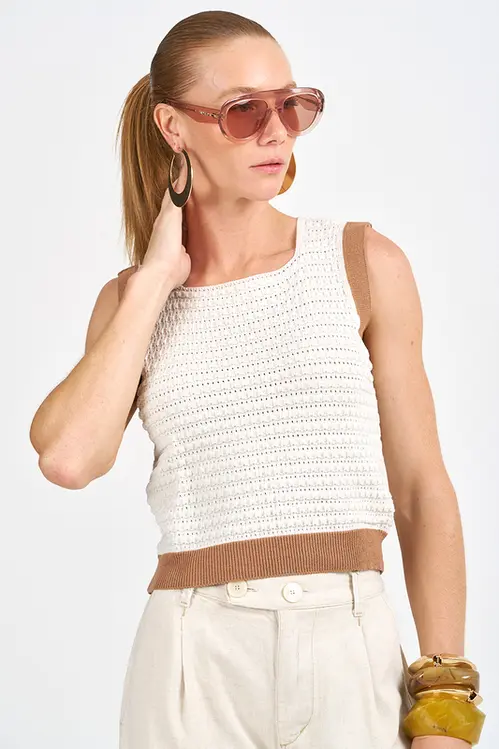 Regata de Tricot Bicolor Feminino RM5329