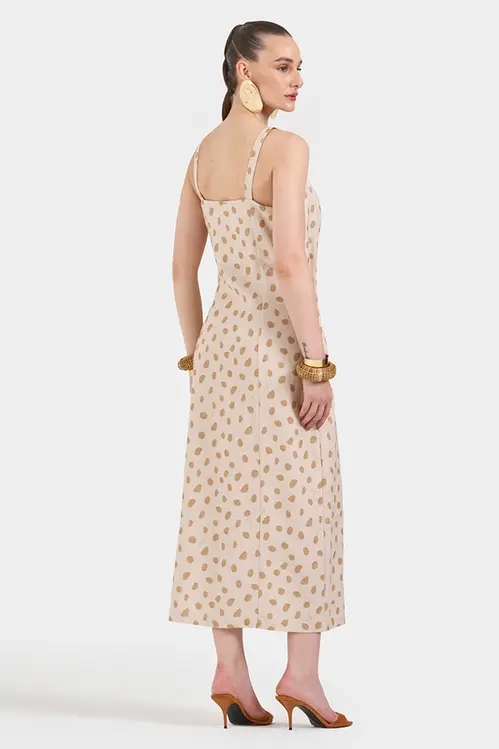 Vestido Regata de Linho Estampado Feminino VP5691