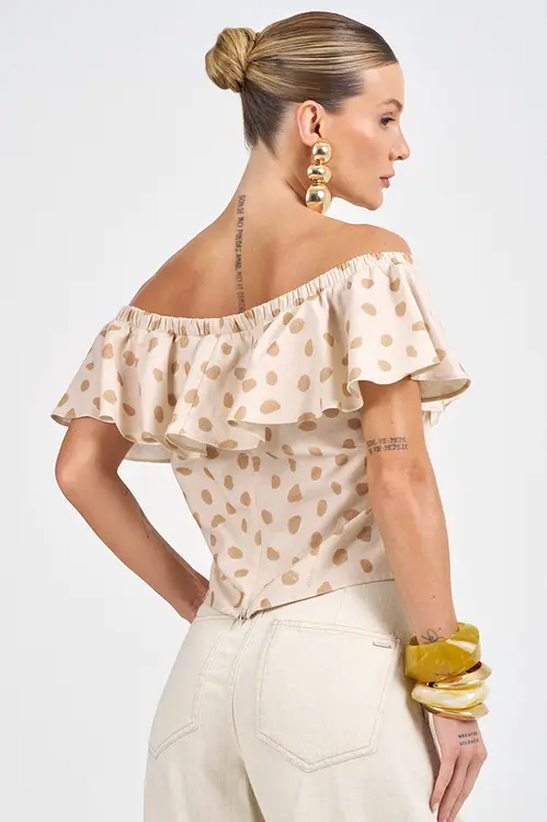 Blusa Estampada Ciganinha Feminina BP5649