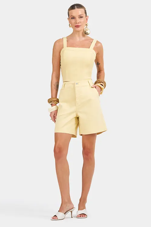 Bermuda Sarja Anna BLA5557 Amarelo brie