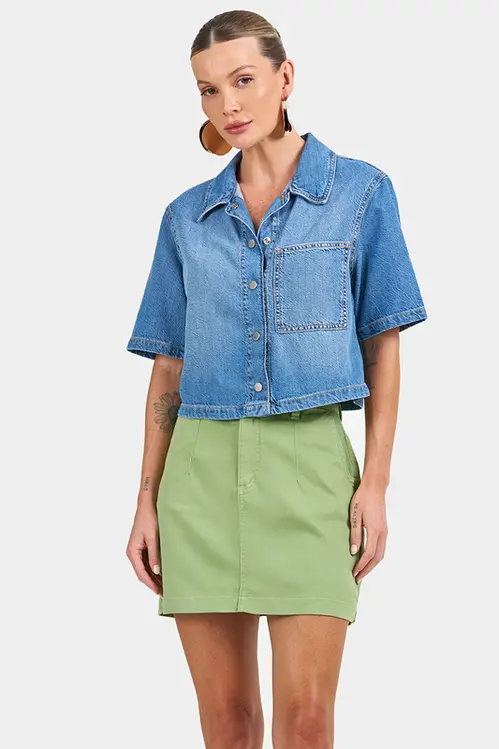 Camisa Jeans Curta Feminina CA5315