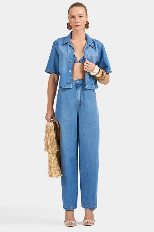 Camisa Jeans Curta Feminina CA5315