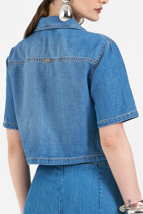 Camisa Jeans Curta Feminina CA5315