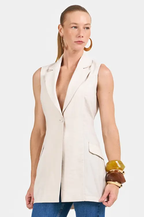 Colete Alongado em Viscose Feminino KP5275
