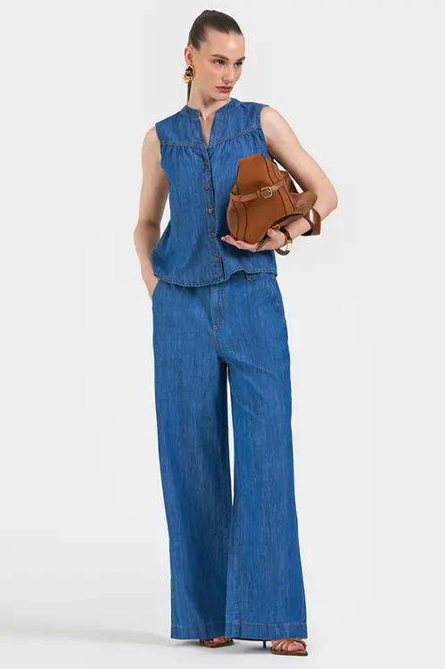 Calça Jeans Pantalona Feminina CJM5233