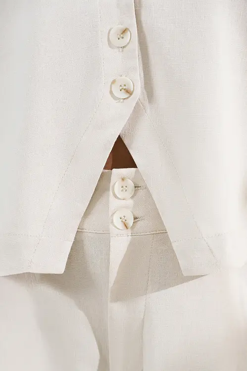 Camisa Over em Linho Alfaiataria Feminina YP5759