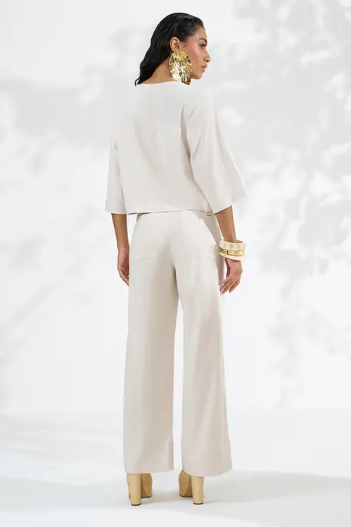 Camisa Over em Linho Alfaiataria Feminina YP5759