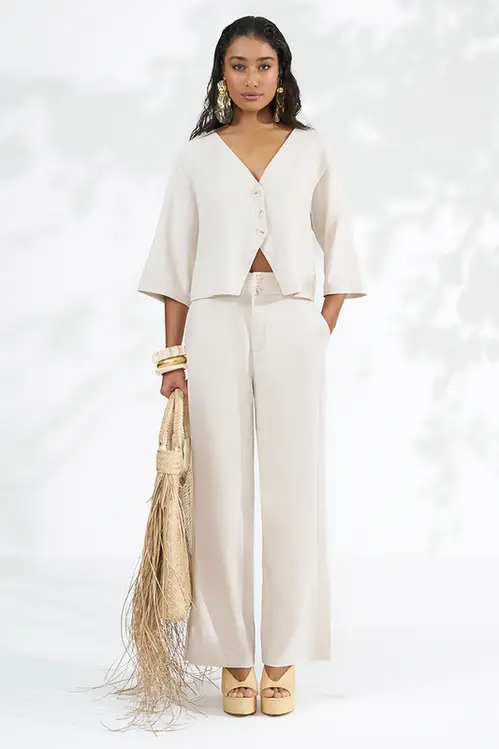 Camisa Over em Linho Alfaiataria Feminina YP5759