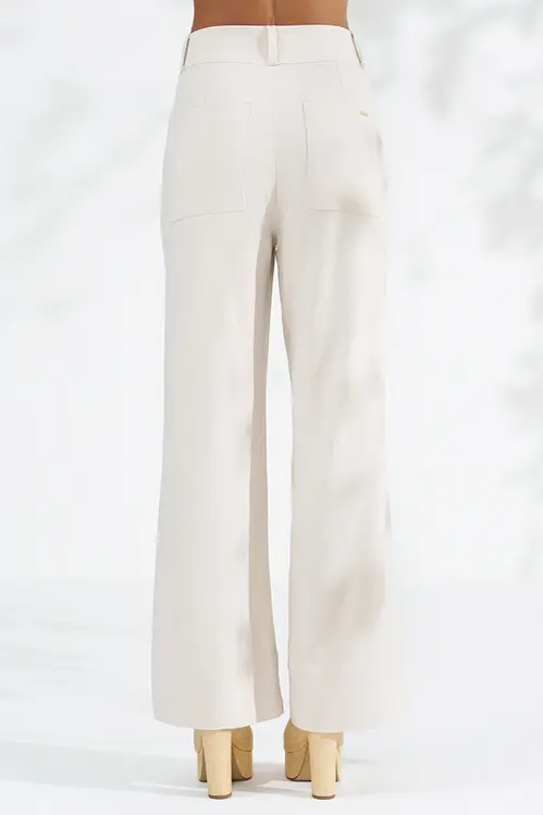 Calça em Linho Wide Leg Alfaiataria Feminina CPP5763