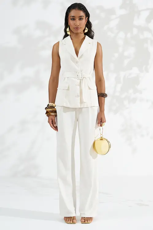 Blusa Sarja com Linho Alongada Feminina BS5745