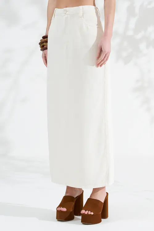 Saia Sarja com Linho Hiper Midi Feminina SS5747