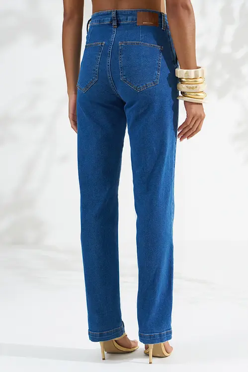 Calça Jeans Reta Clássica Feminina CLR5779