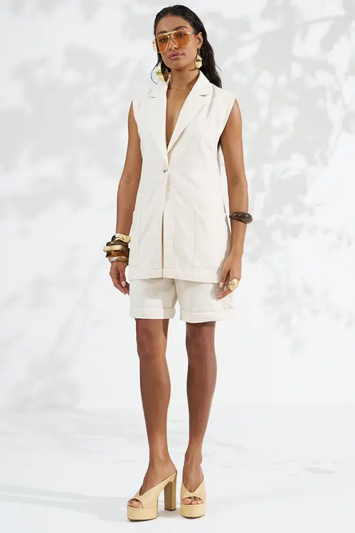 Jorts em Linho Alfaiataria Feminina HP5767